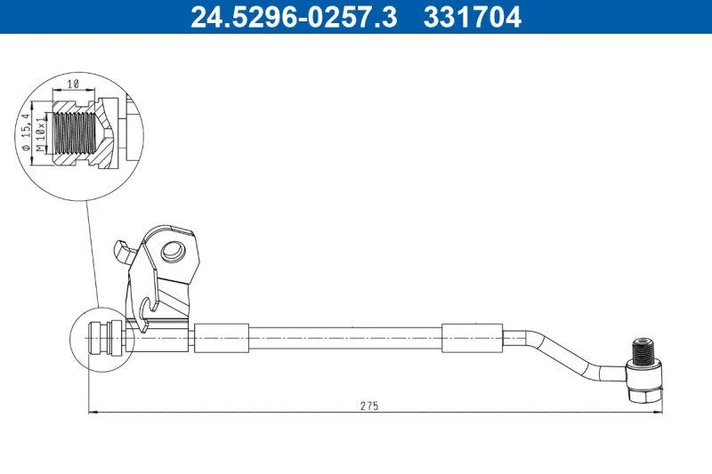 Image of Brake hose ATE 24.5296-0257.3