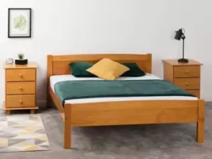 Image of Seconique Amber 4ft6 Double Antique Pine Wooden Bed Frame