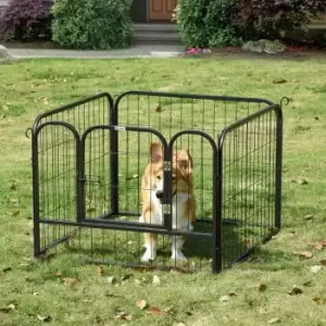 Image of Pawhut Pet Playpen W/Door Latches & Metal For Outdoor Use - Grey