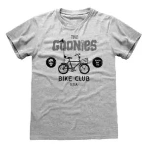 image of Goonies Unisex Adult Bike Club T-Shirt (L) (Heather Grey)