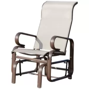 Image of Outsunny Texteline Glider Chair Garden Swing Seat Outdoor Metal Rocking Armchair