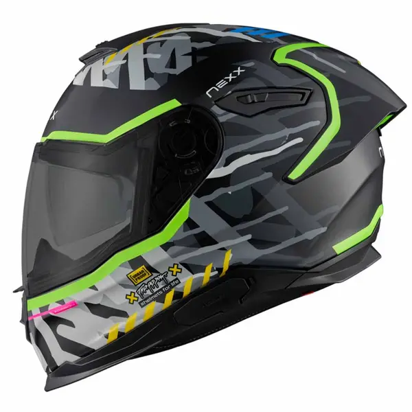 Image of Nexx Y.100R Urbangram Black Matt Full Face Helmet Size L
