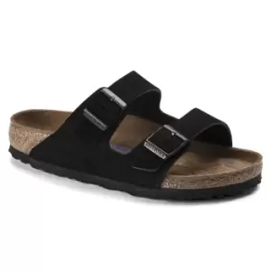 image of Birkenstock Unisex Arizona Soft Footbed Suede Leather Sandal Black UK7.5 (EU41)