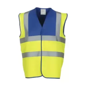 Image of Yoko Adults Unisex Two Tone Class 1 Reflective Jacket (3XL) (Royal/Hi-Vis Yellow)