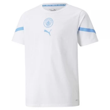 Puma Manchester City Pre Match Shirt 2021 2022 Junior - White/Blue