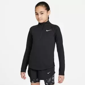 Image of Girls' Nike Dri-FIT Long-Sleeve Half-Zip Running Top