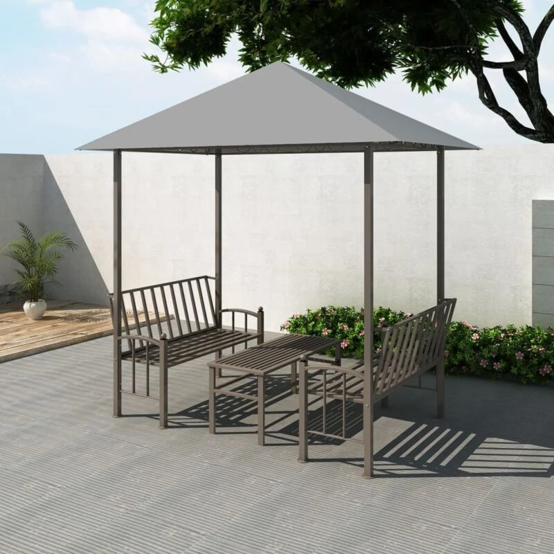 Image of VIDAXL Garden Pavilion with Table and Benches 2.5x1.5x2.4 m Anthracite Vidaxl 8718475704676