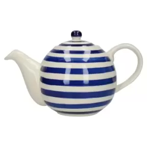 image of London Pottery Blue Stripe Teapot Blue