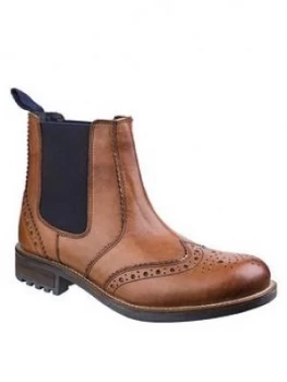 image of Cotswold Cirencester Leather Brogue Boots - Tan