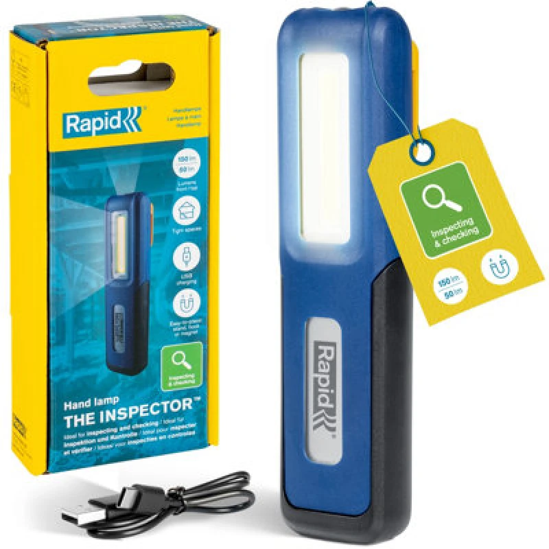 Image of Rapid LED Work Light The Inspector Compact 150 Lumen Inspection Light 50 Lumen Top Light Usb-C Rechargeable Battery 3.6V