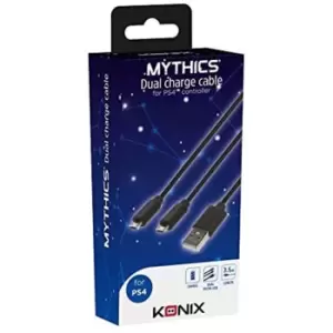 image of Konix Mythics Dual Charge Cable for PS4 DualShock 4 Controller - 3.5m