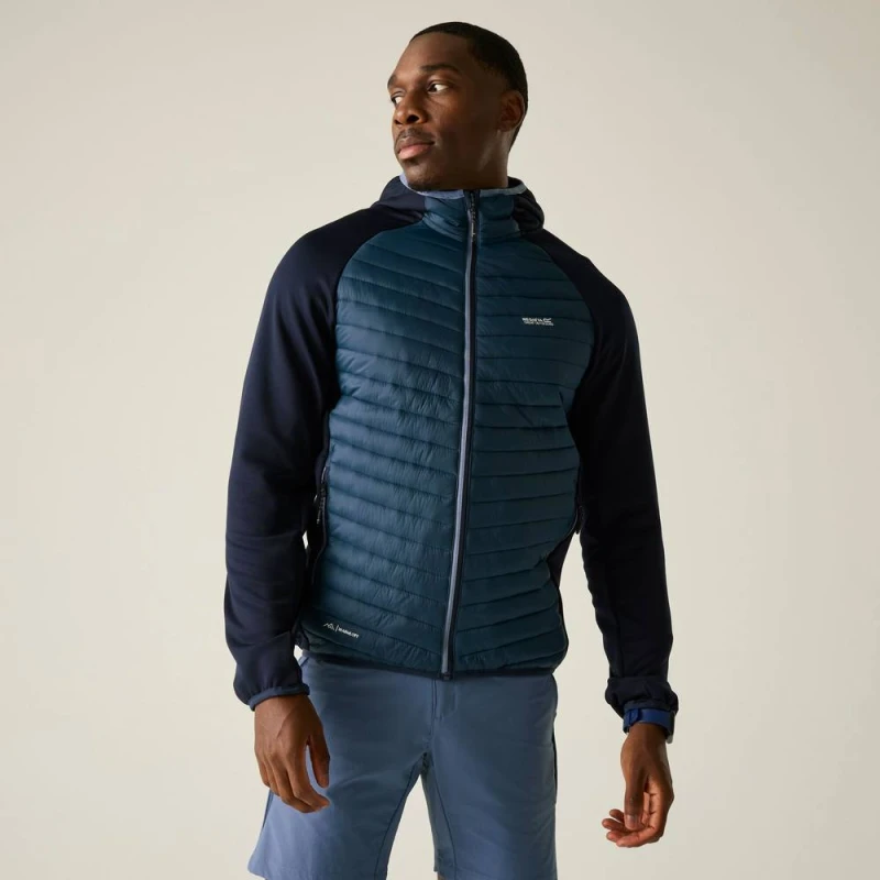 Image of Regatta Mens Andreson Hybrid Insulated Quilted Jacket in Mid Navy Size: XL Mid Navy Male XL