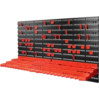 Image of Wall Tool Rack 54 Pieces Peg Board 37.4 x 17.7 In Strong Wall Mounted Organiser Expandable Workshop Storage System Tool Holder Shelf - Monzana
