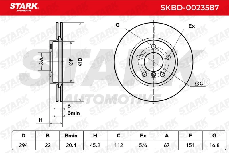 Image of Brake disc STARK SKBD-0023587