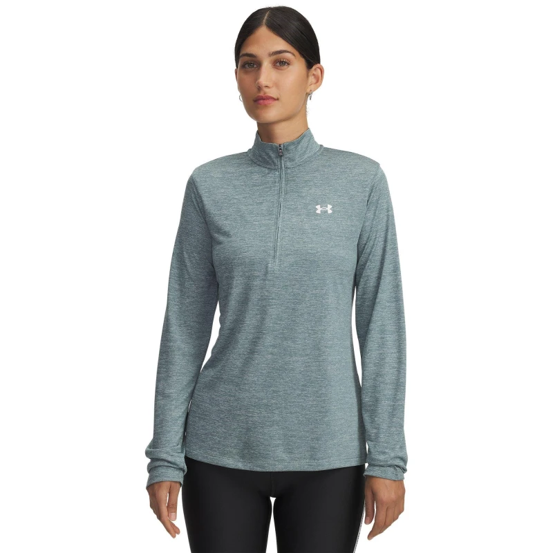 Image of Under Armour Tech Half Zip Top Womens Jasper Blue female 12 (M)
