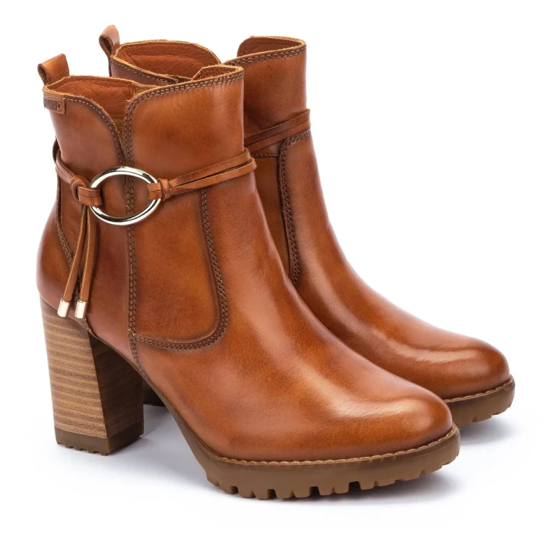 Image of Pikolinos Connelly W7M-8542 Leather Womens Ankle Boots - Brandy - Size:UK 6-6.5