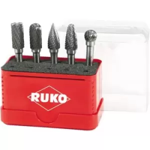 Image of RUKO 116004 Burr Carbide metal 10 mm Shank diameter 6mm 5 Piece