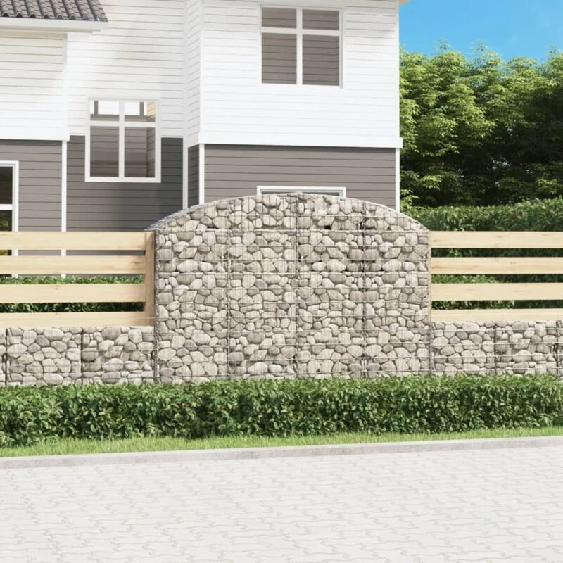 Image of VIDAXL Arched Gabion Basket 200x50x140/160cm Galvanised Iron vidaXL 8720845651404