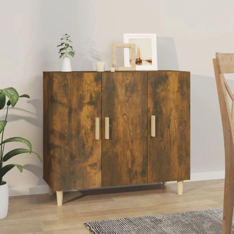 Image of VIDAXL Sideboard Smoked Oak 90x34x80cm Engineered Wood Vidaxl 8720286973677