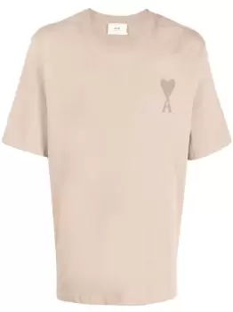 Image of AMI PARIS Logo T-Shirt Dark Beige