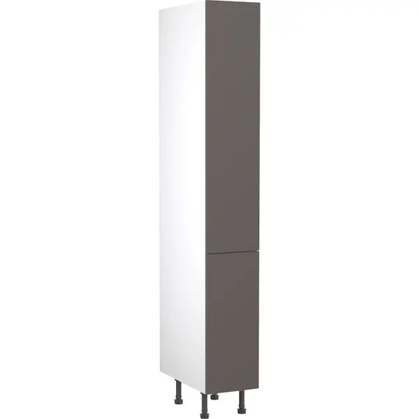 Image of Kitchen Kit Flatpack Slab Kitchen Cabinet Pull Out Tall Larder Unit Ultra Matt 300mm in Graphite MFC