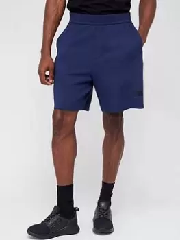 Image of Armani Exchange Tonal Logo Jersey Shorts - Navy, Size L, Men