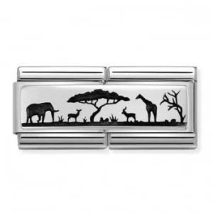 Image of Nomination CLASSIC Double Link Oxidised Savanna Charm 330790/07