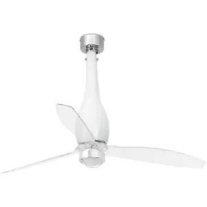 Image of Netlighting Eterfan LED Shiny White, Transparent Ceiling Fan with Dc Motor Smart