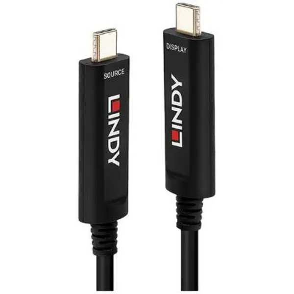 image of Lindy 15m Fibre Optic Hybrid USB Type C Cable, Audio / Video Only