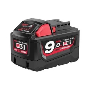 Image of Milwaukee Power Tools M18 B9 REDLITHIUM-ION Slide Battery Pack 18V 9.0Ah Li-ion