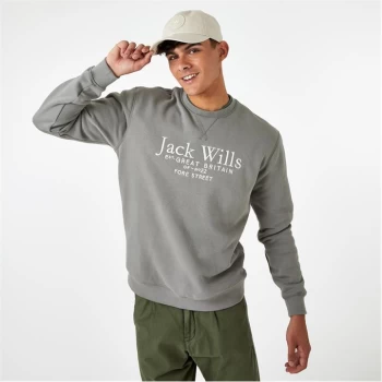 Image of Jack Wills Belvue Graphic Logo Crew Neck Sweatshirt - Green