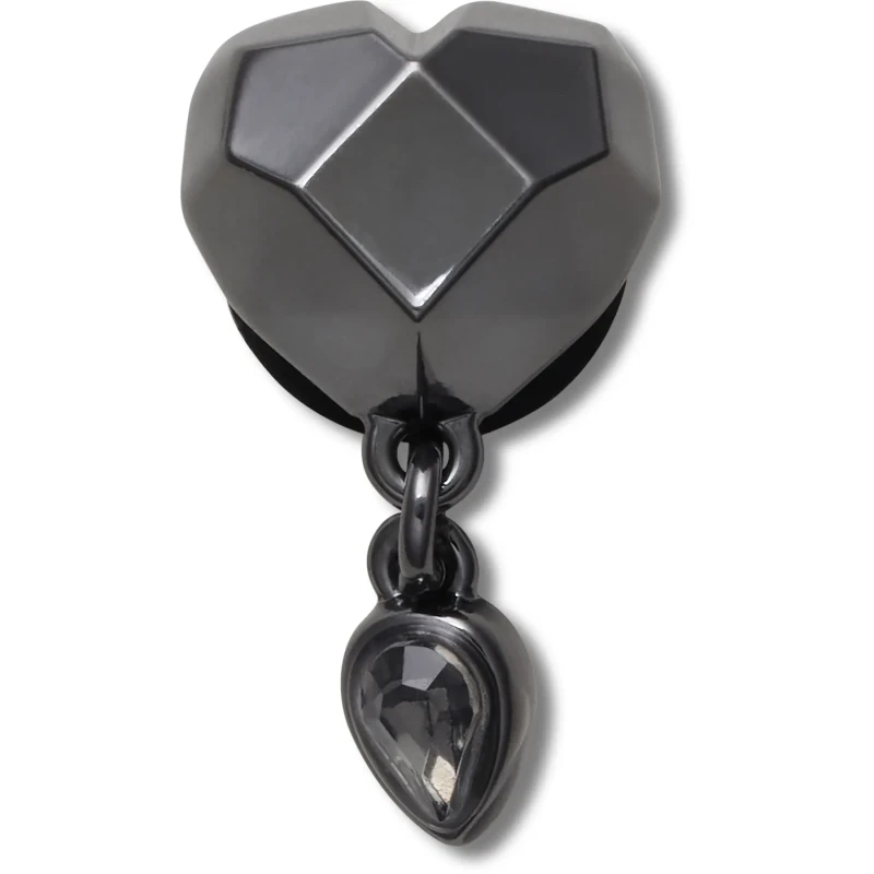 Image of Crocs Jibbitz Crocs Punk Gunmetal Heart Noir Unisex TU
