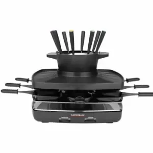 image of Gastroback 42567 2-in-1 Raclette & Fondue Set - Black