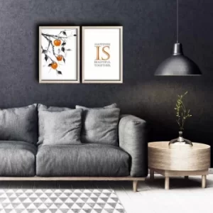 Image of 2PKCT-014 Multicolor Decorative Framed MDF Painting (2 Pieces)
