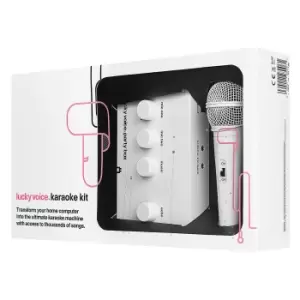 Image of Lucky Voice White Mic Karaoke Machine