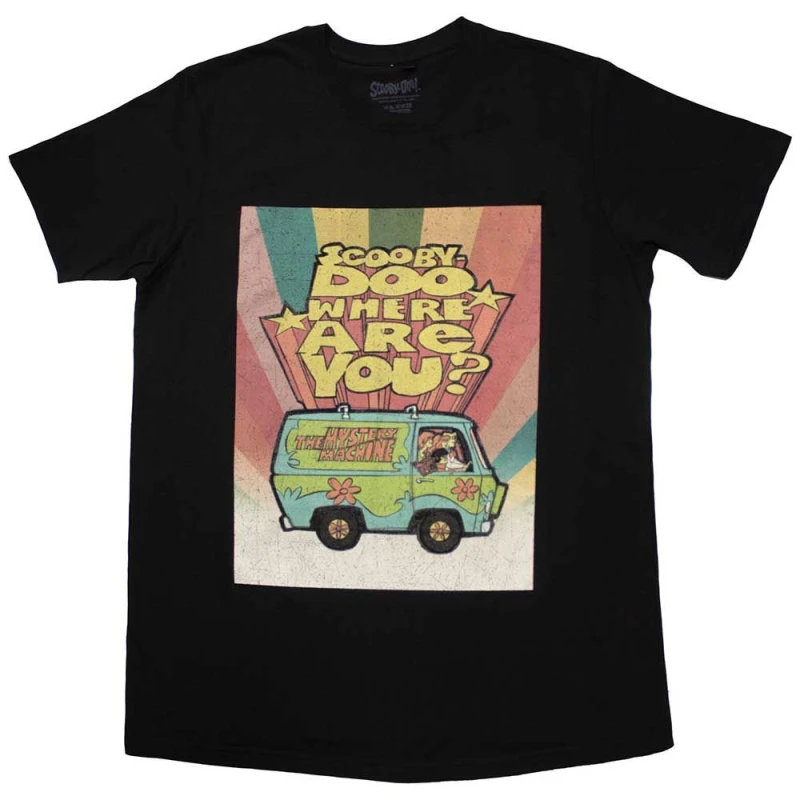 Image of Warner Bros Scooby Doo Where Are You T Shirt Black unisex