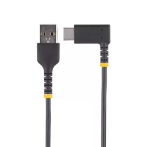 image of StarTech.com 1ft (30cm) USB A to C Charging Cable Right Angle -...