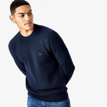 image of Jack Wills Stitch Crew Neck Jumper - Navy