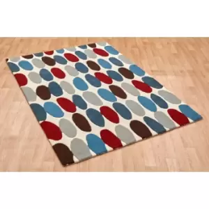 image of Ripley - Matrix MAX33 Red Teal 200cm x 300cm Rectangle - Blue and Ivory and Red