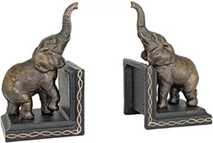 Elephants Shelf Tidy Pair Bookends 22cm