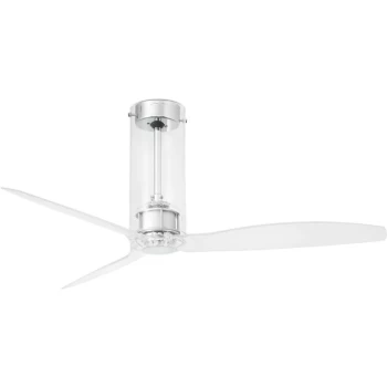 image of Faro Tube - Medium Ceiling Fan with / without Light Chrome, Clear