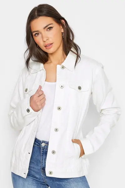 image of Long Tall Sally Tall Denim Jacket White