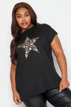 image of Christmas Star Print T-Shirt