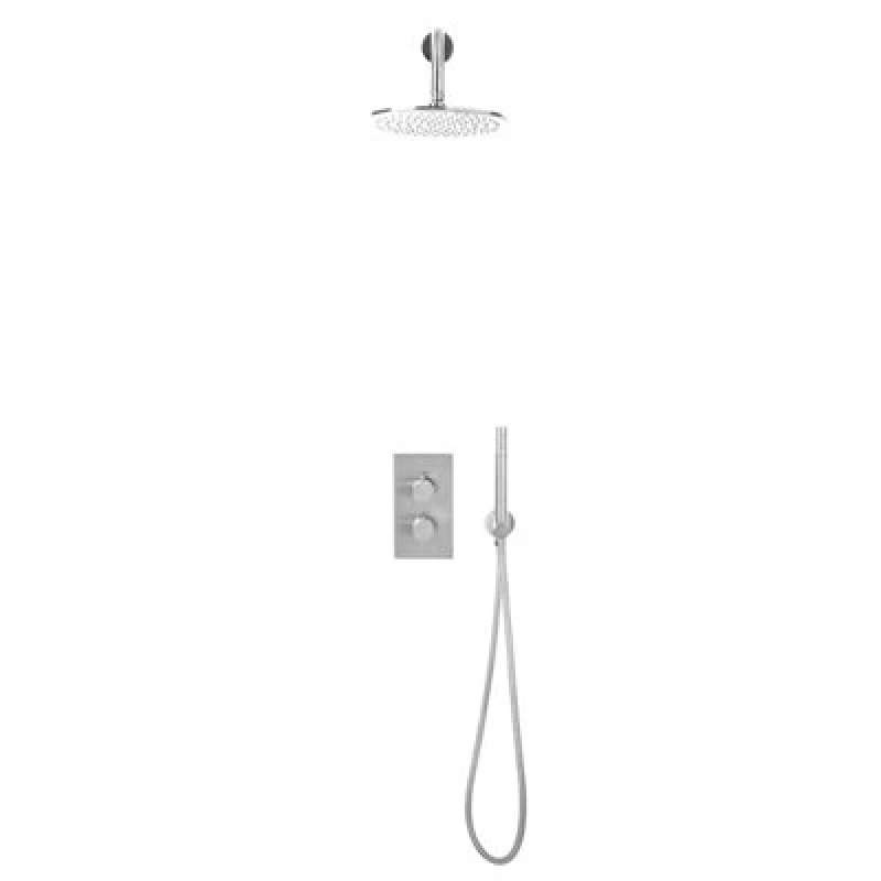 Image of Scudo Apres Chrome Round Handle, Built-In Shower Valve Handset & Wall Mounted Head