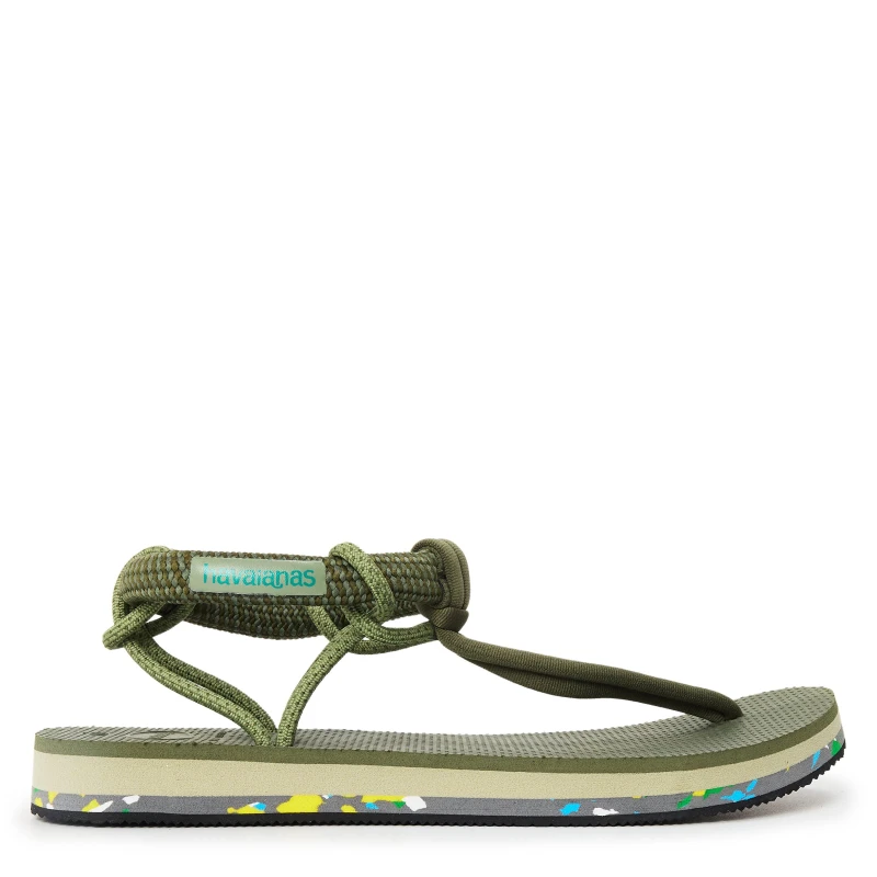 Image of Havaianas Womens Cosmo Madrid Green Flip Flops Green female 4