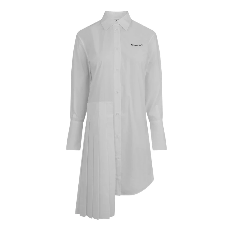 Image of Off White Womens Diag Plisse Shirt, Diagonal Design White Black female 4 (36)