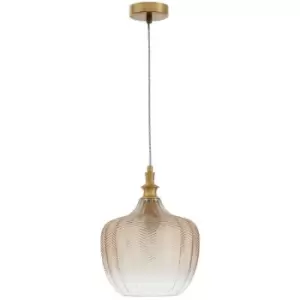 Image of Frisco Dome Pendant Ceiling Light Brass Metal Champagne Glass LED E27 - Merano