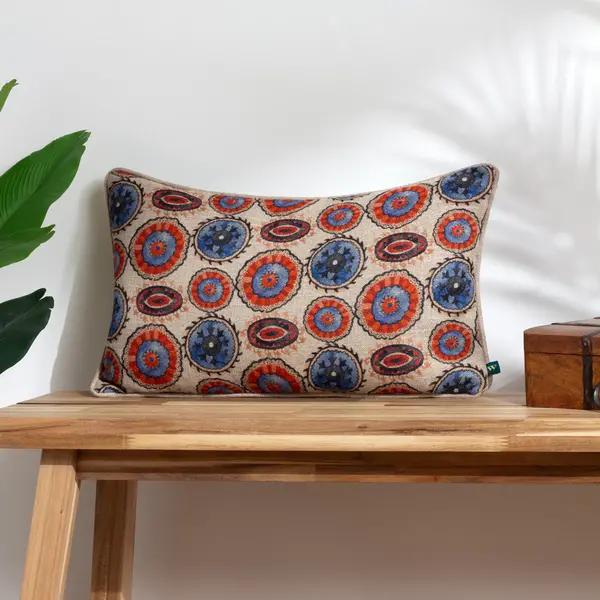 image of Akamba Tribal Rectangular Cushion Natural, Natural / 30 x 50cm / Polyester Filled