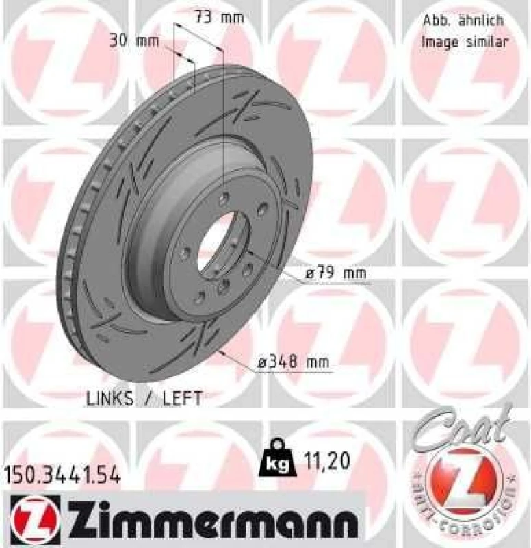 Image of ZIMMERMANN Brake disc ZIMMERMANN 150.3441.54
