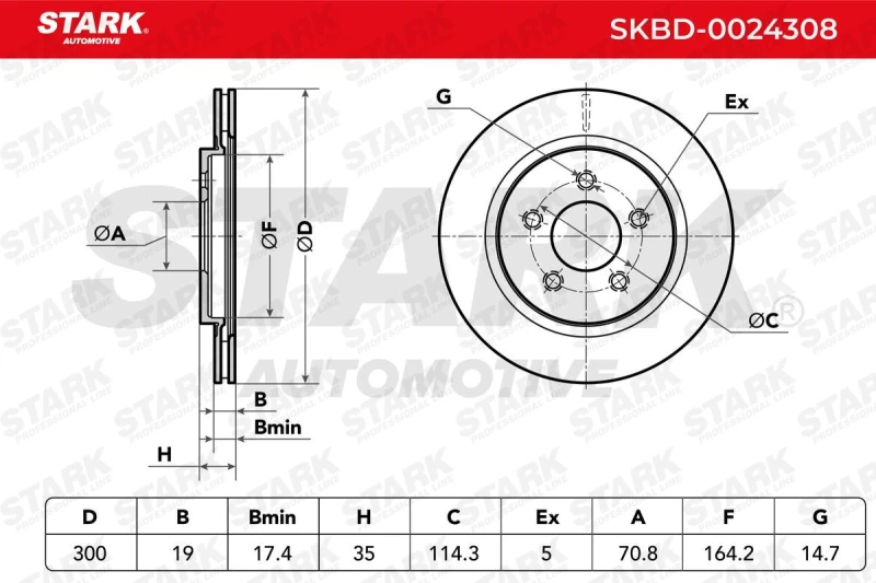Image of Brake disc STARK SKBD-0024308